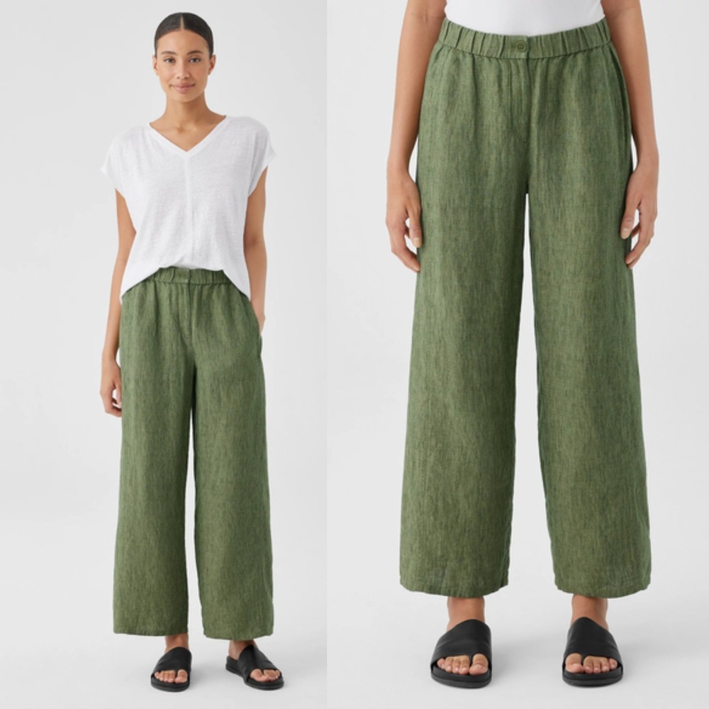 Eileen Fisher Olive Wide Leg Pants